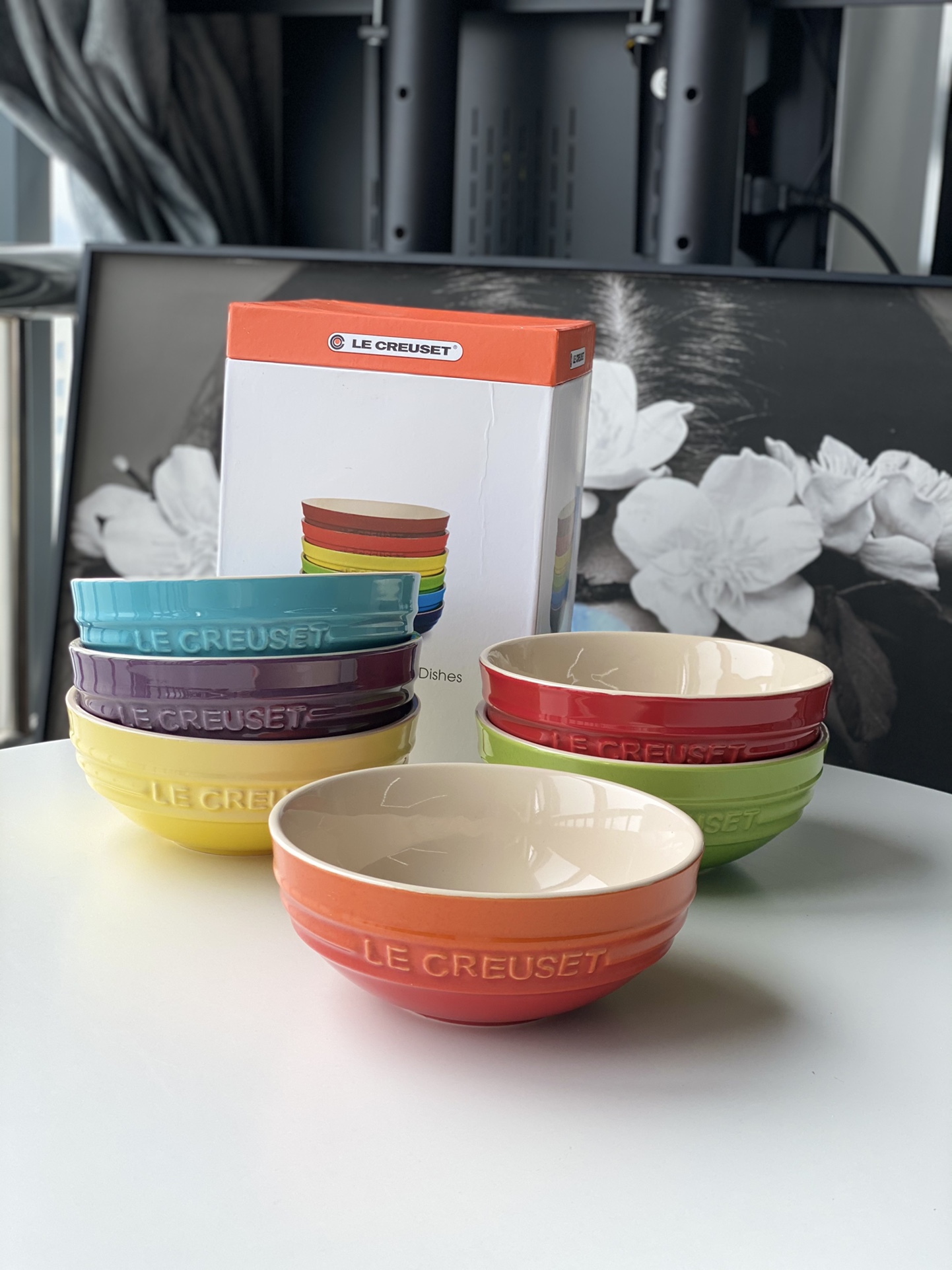 法国酷彩碗le creuset10/12/15CM彩虹碗六件套炻瓷渐变饭碗釉下彩 - 图0