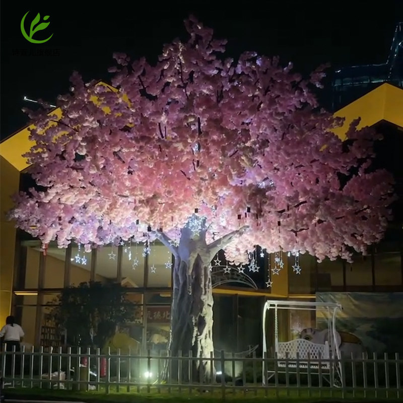 仿真桃花树大型室内装饰樱花树餐厅假树许愿婚庆大树假桃树玻璃钢