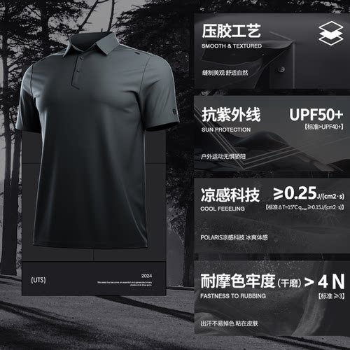 Monster Guardians防晒凉感高尔夫运动健身休闲抗皱POLO衫短袖男 - 图0