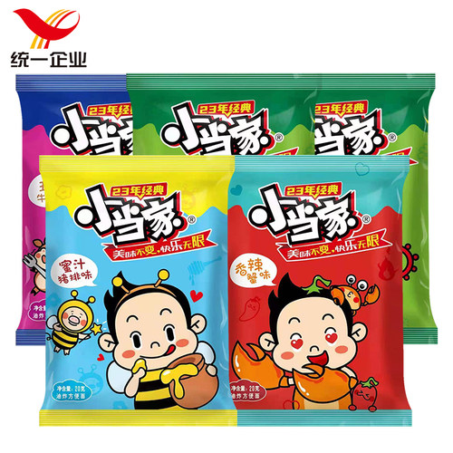 统一小当家干脆面48包香葱猪排香辣蟹味休闲膨化怀旧小零食魔法士 - 图0