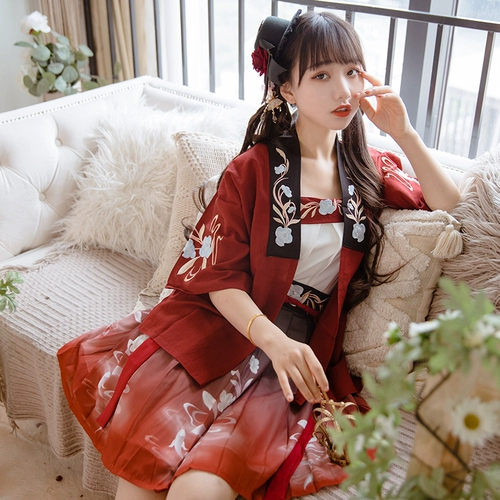 言然 Оригинальное ханьфу, летняя юбка, китайский стиль, эффект подтяжки