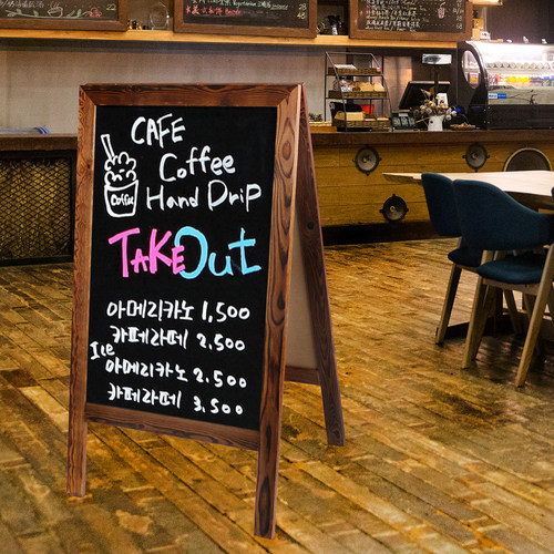 双面展示牌立式小黑板餐饮店铺用商用户外门口落地防风手绘广告牌 - 图0