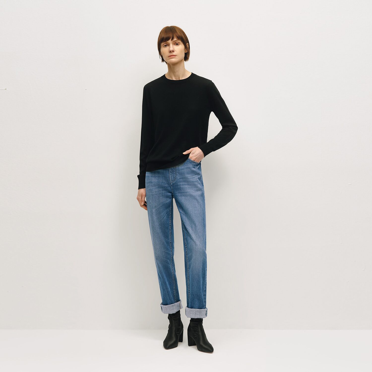 OVV秋冬热卖女装日本进口面料时髦复古直筒休闲牛仔裤