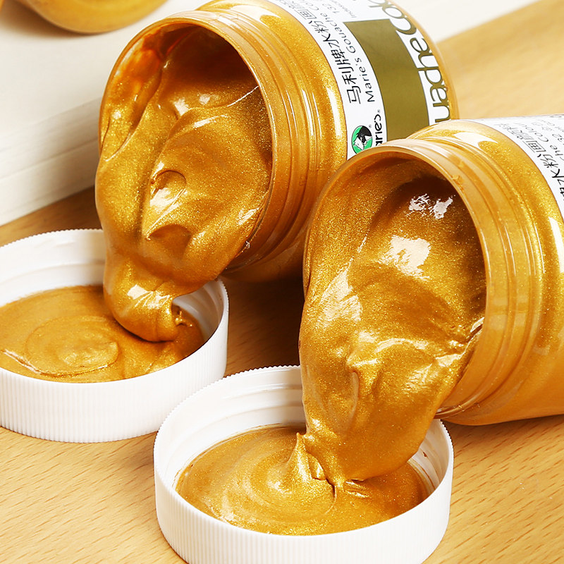 马利牌G1100水粉颜料金色瓶装初学者彩绘画画渲染原料墙绘DIY手绘儿童画彩金色装0.2kg彩绘写生画画原料,淘宝优惠券,粉丝福利购,淘宝优惠卷