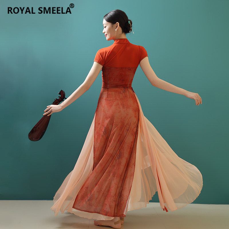 皇家西米拉中国舞改良旗袍舞蹈服新中式国风复古开叉表演出服新款,淘宝优惠券,粉丝福利购,淘宝优惠卷