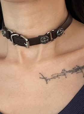 颈环choker皮质朋克复古项圈颈带