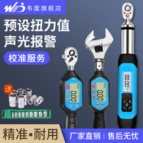 Weeness WD electronic digital display torque wrench high-precision preset adjustable moment wrench kg exchangeable opening head