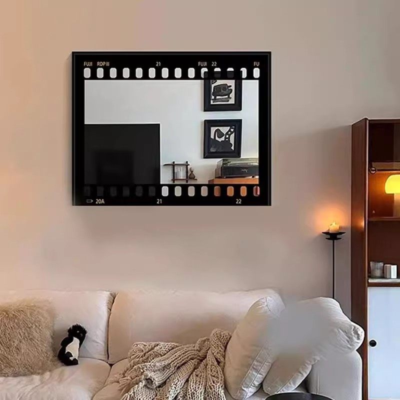 高级感复古胶片镜子装饰画客厅沙发背景墙挂画餐厅卧室床头装饰画,淘宝优惠券,粉丝福利购,淘宝优惠卷