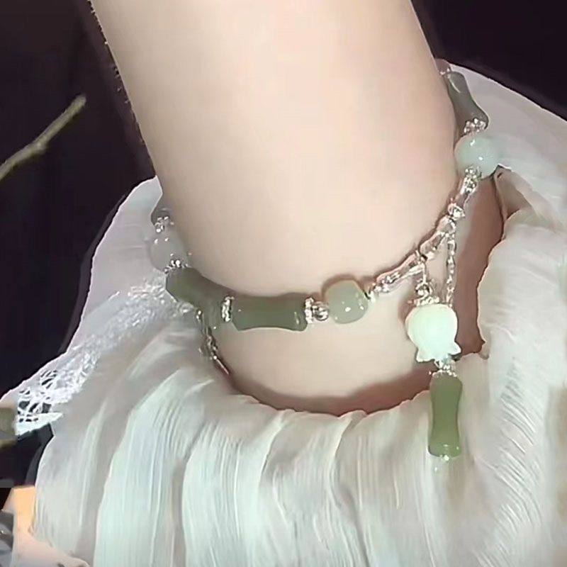 新中式国风铃兰花竹节手链女ins网红小众简约轻奢高颜值闺蜜手串,淘宝优惠券,粉丝福利购,淘宝优惠卷