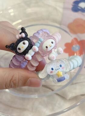 可爱ins风彩色电话线发圈ins风