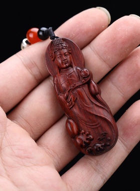 海神天后娘娘印度小叶紫檀项链