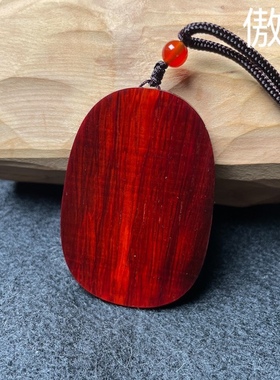 小叶紫檀红木雕刻牌子马挂吊坠