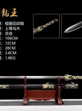 龙王剑龙泉镇宅宝剑正品龙泉剑中国风摆件花纹钢真剑冷兵器未开刃