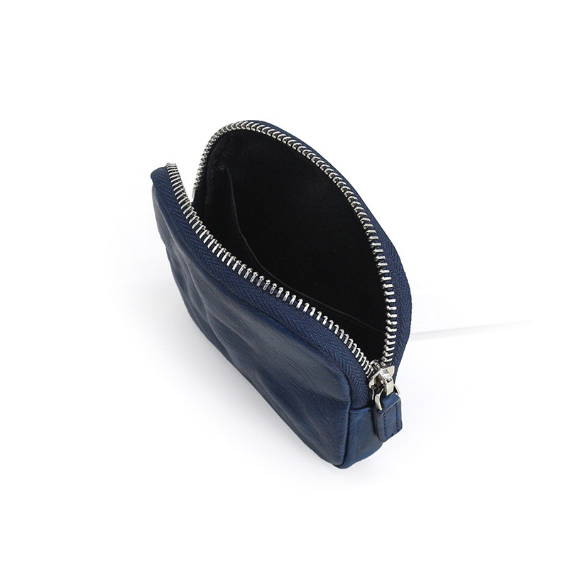 原创新品植鞣牛皮男皱褶复古零钱包 september27designs钱包