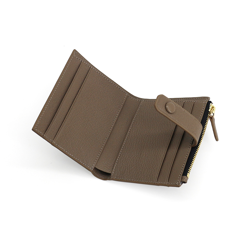 真皮山羊皮搭扣女生拉链硬币包卡包 september27designs钱包