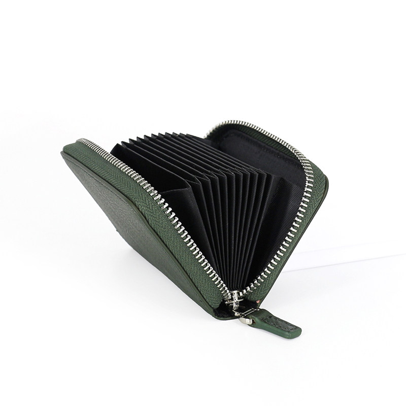 头层牛皮男风琴女式复古分层零钱包 september27designs卡包