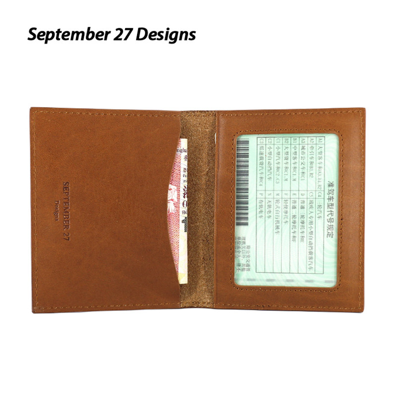 真皮头层牛皮卡包男士驾驶证零钱包 september27designs卡包