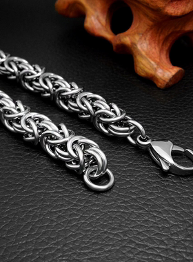 钛钢男士手链潮男韩版个性时尚不锈钢手链 手链复古编织首饰品