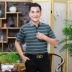 Bố mùa hè tay ngắn mùa hè trung niên áo thun cotton chải chuốt ngày của bố - Polo áo phông kẻ ngang nam Polo