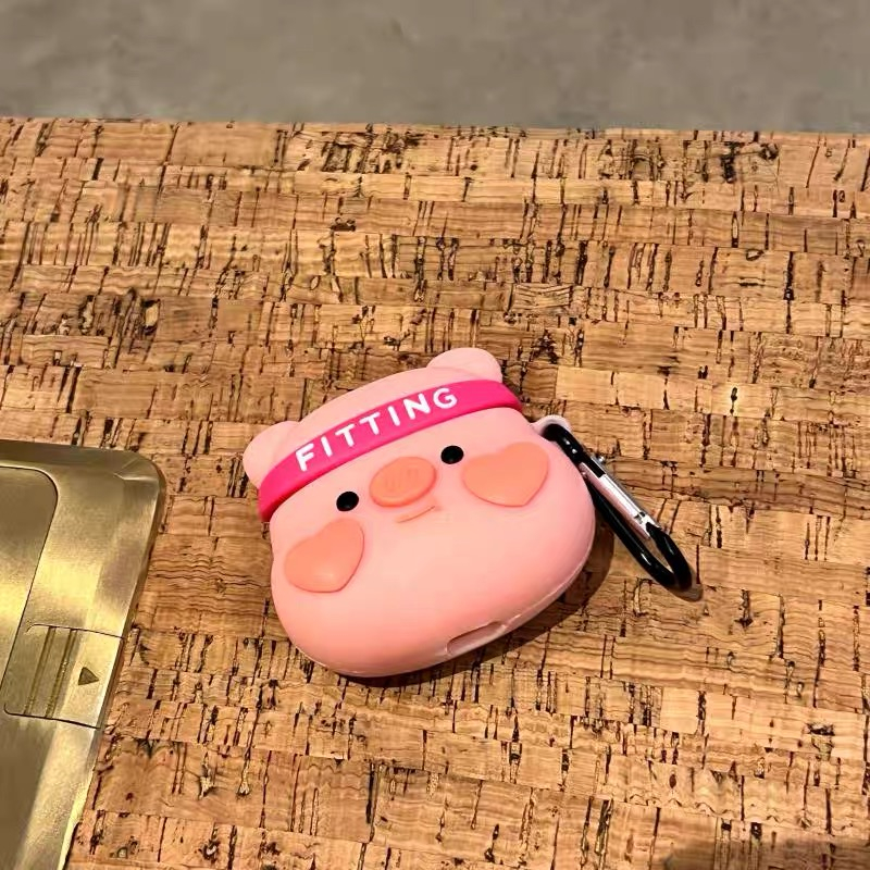 创意卡通爱心腮红小猪适用airpodspro保护套1/2代粉色猪苹果蓝牙耳机壳AirPods3无线硅胶盒5代软壳pro2可爱女 - 图2