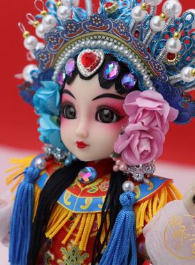 花木兰戏曲娃娃中国特色国潮礼物7英寸京剧花旦手工人偶小摆件