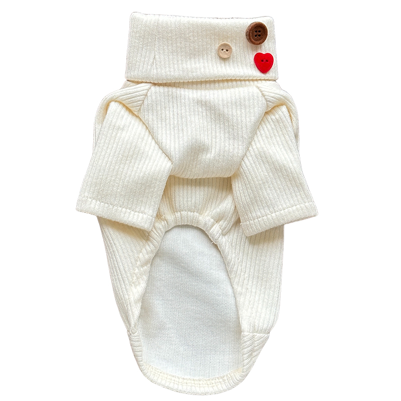 纽扣多巴胺～宠物猫针织衫高领比熊泰迪西施马尔济斯毛衣秋冬保暖 - 图3