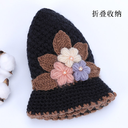 中老年妈妈帽子女冬天加绒厚保暖帽老人针织毛线帽奶奶老太太棉帽 - 图2