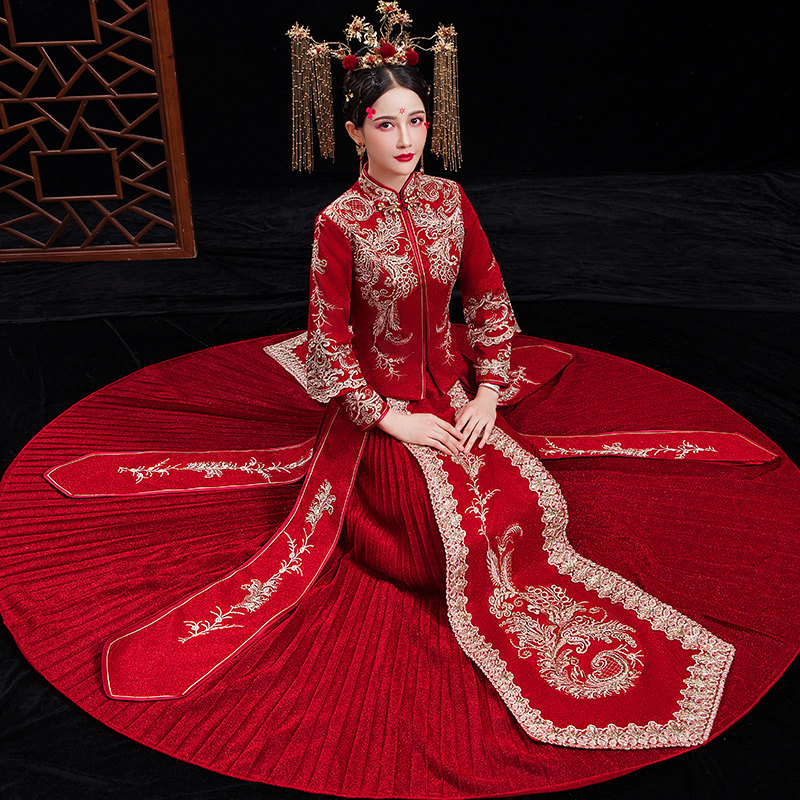 秀禾服女新娘2020新款小个子敬酒服 衣至人归旗袍