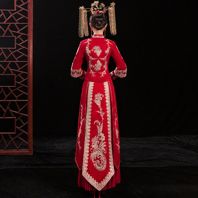 秀禾服女新娘2020新款小个子敬酒服 衣至人归旗袍