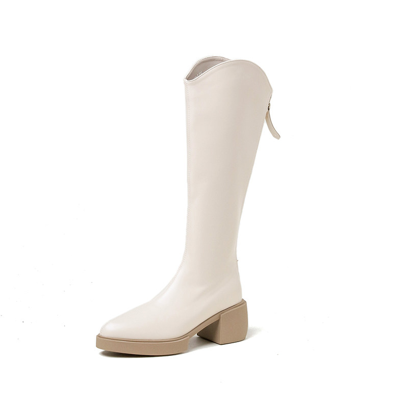 靴子女长筒靴2025新款西部牛仔靴复古粗跟尖头骑士靴不过膝长靴女,淘宝优惠券,粉丝福利购,淘宝优惠卷