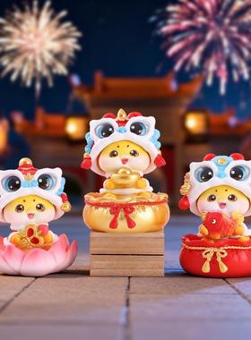 新年热卖手办神马四面八方送財来盲盒创意马年吉祥物生肖马摆件