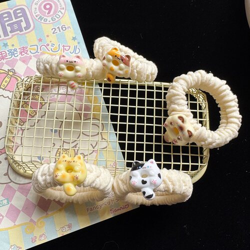 猫咪发绳可爱发圈呼呼头绳ins少女学生头饰心发圈甜美卡通发饰肠 - 图1