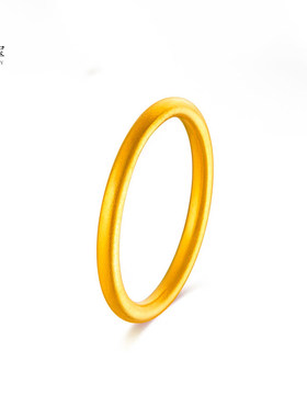 沙金古法素圈戒指小圈尾戒指环
