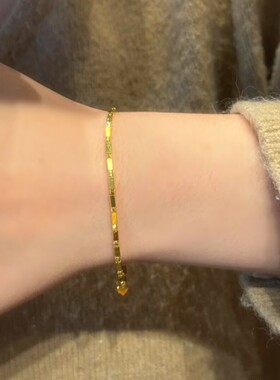 古法爆闪金色小方珠手串细手链