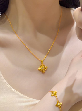 金店同款沙金满钻十字金刚杵吊坠