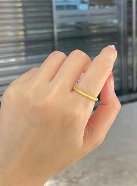 精细闪闪发光银河星空磨砂薄戒指