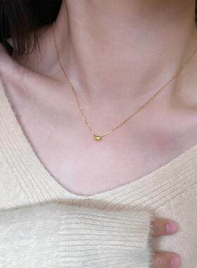 黄金色小金豆项链百搭锁骨链