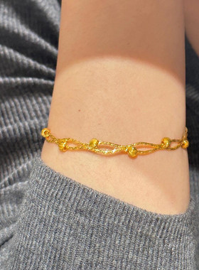 银河爆闪小众手镯超黄金色手饰