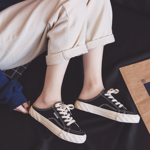 2019夏季潮鞋无后跟帆布鞋