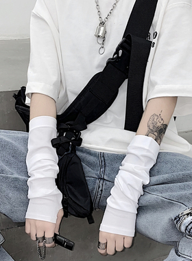 男女冰丝防晒袖套半指手套