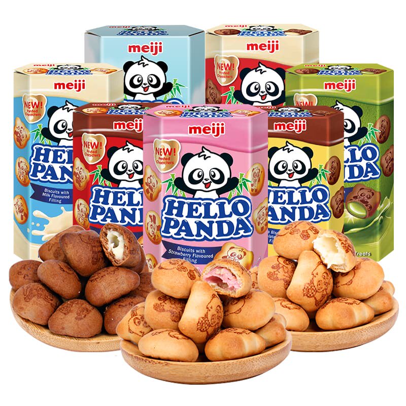 明治50g盒装休闲进口零食小熊饼干 东方快船食品夹心饼干