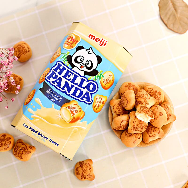 明治50g盒装休闲进口零食小熊饼干 东方快船食品夹心饼干