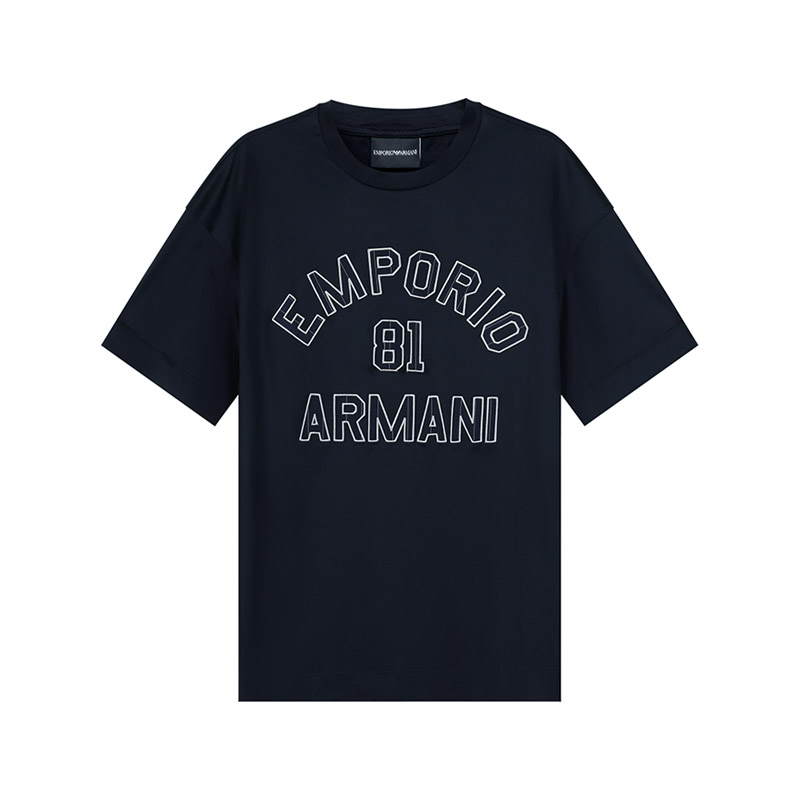 阿玛尼EMPORIO ARMANI男士圆领短袖男装T恤LOGO刺绣 3R1TV9 1JUVZ - 图0