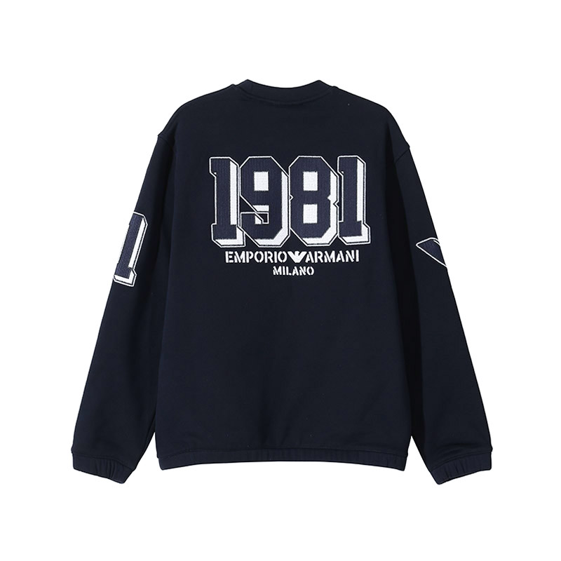 【自营】EA阿玛尼 男士棉质圆领长袖卫衣运动衫 6R1MG4 1JWPZ套头 - 图3