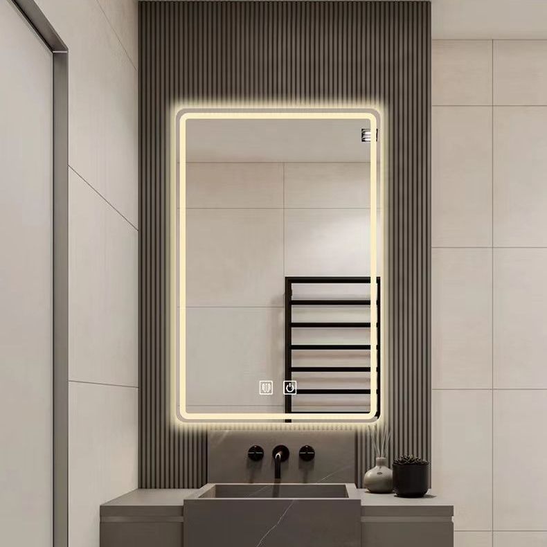 智能浴室镜led带灯方形卫生间壁挂除雾触摸屏挂墙式多功能化妆镜-图3