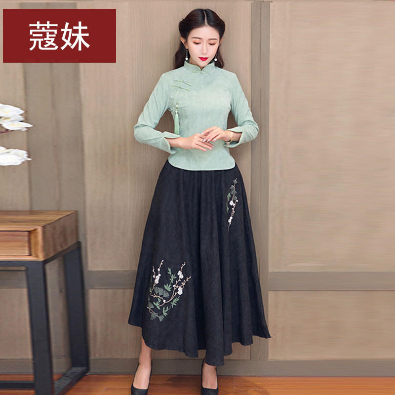 中国风秋冬长袖改良旗袍上衣汉服 蔻妹上衣