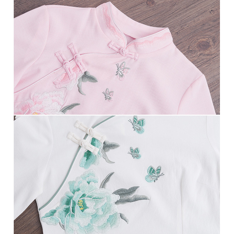 绣花中式棉麻上衣复古唐装女装汉服 蔻妹上衣