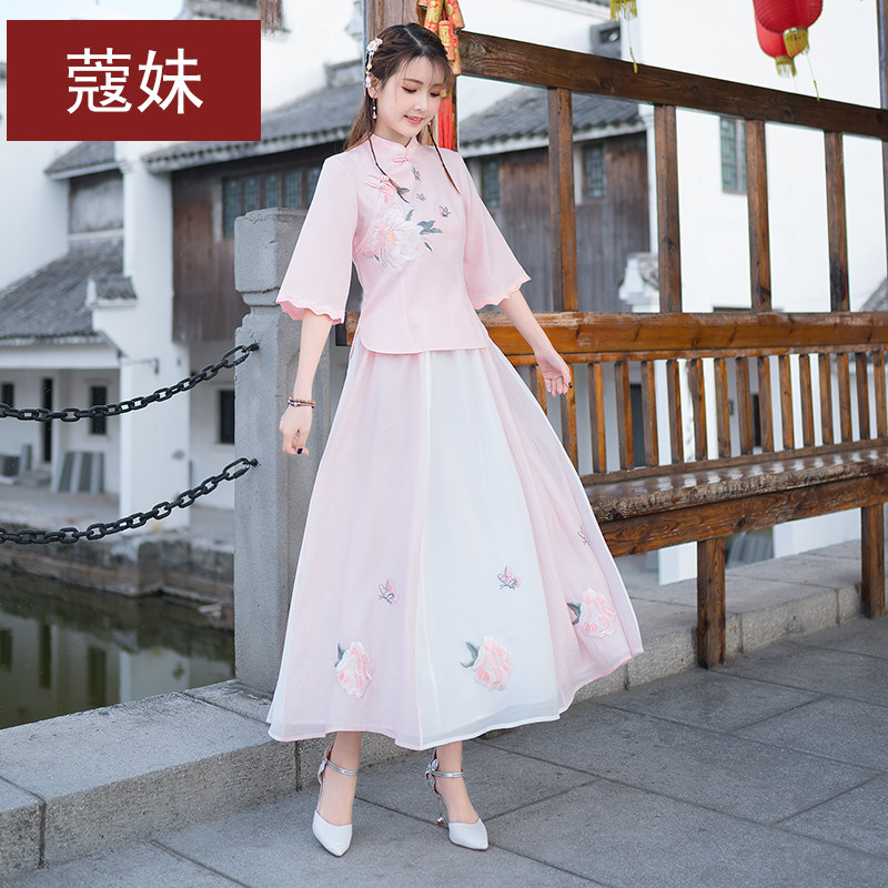 绣花中式棉麻上衣复古唐装女装汉服 蔻妹上衣