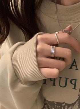 韩版小众设计不规则几何戒指女ins风时尚个性简约百搭感指环