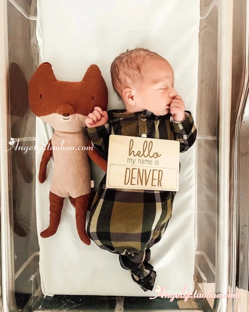 Newborn Name Sign定制新生儿姓名标志 Newborn Announcement-图1